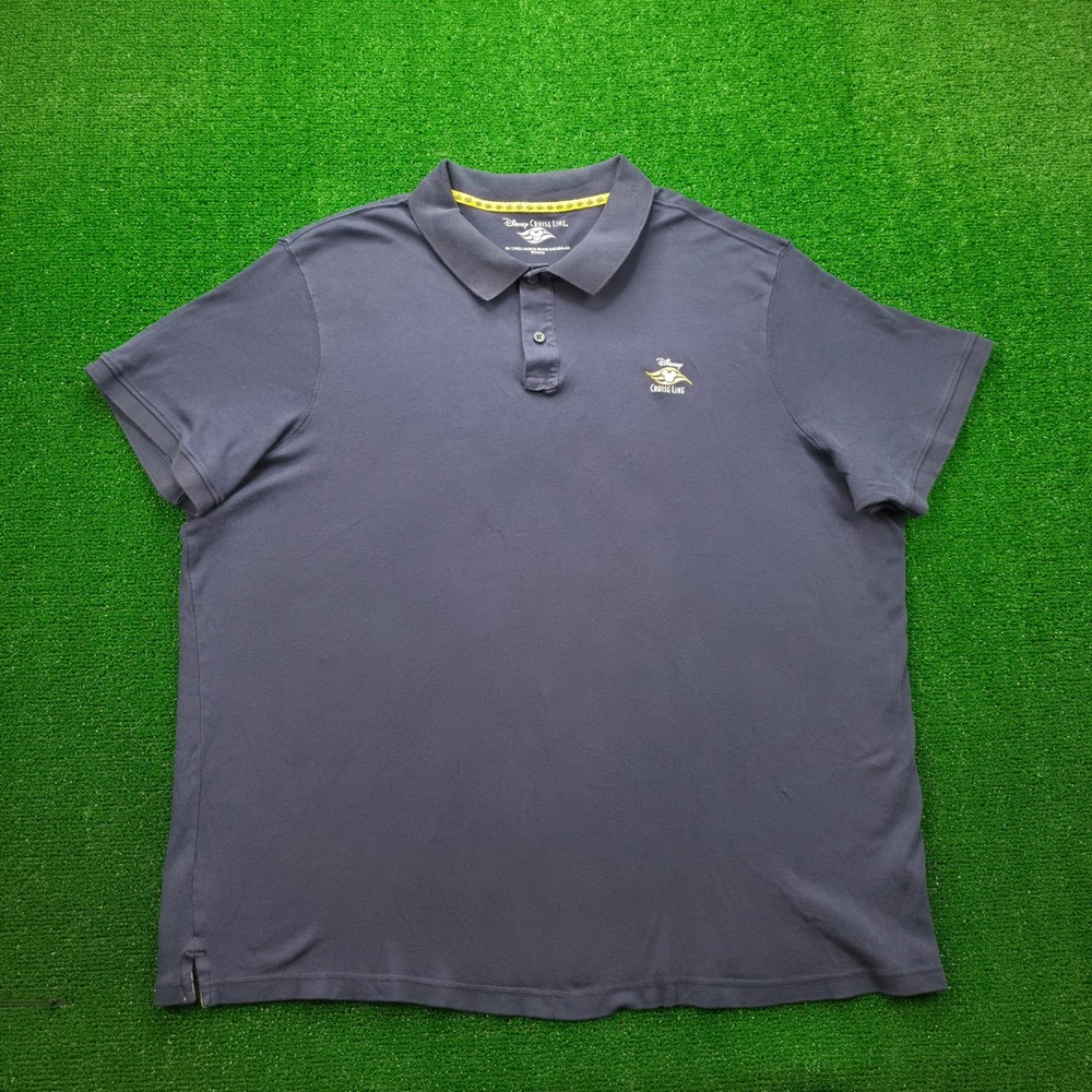 Disney Cruise Line Performance Pique Polo Shirt Mens 3XL Navy Blue Embroidered